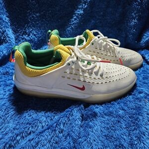 Nike SB Zoom Nyjah 3 PRM Rasta Rastafarian White Yellow DO9403-100 sz 9 Men's